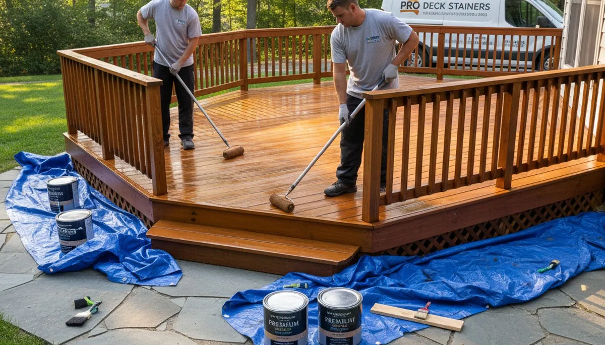 Deck staining in Greensboro, NC by Greensboro Paint Pros for durable, weather-resistant deck protection
