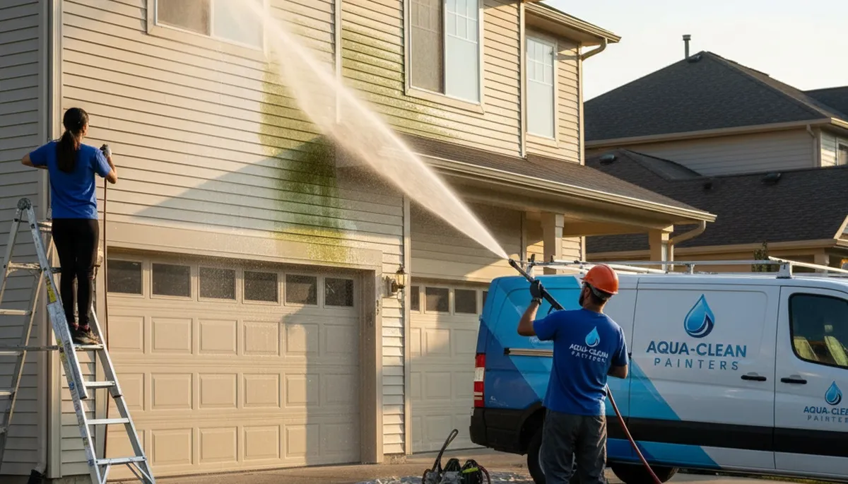 Vinyl siding pressure cleaning in Greensboro, NC by Greensboro Paint Pros